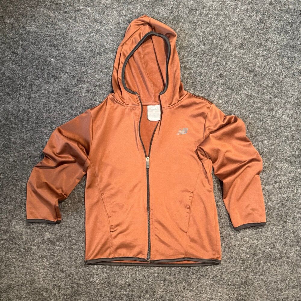 New Balance Boys Size 10 Rich Oak Fleece Full Zip Hoodie Jacket